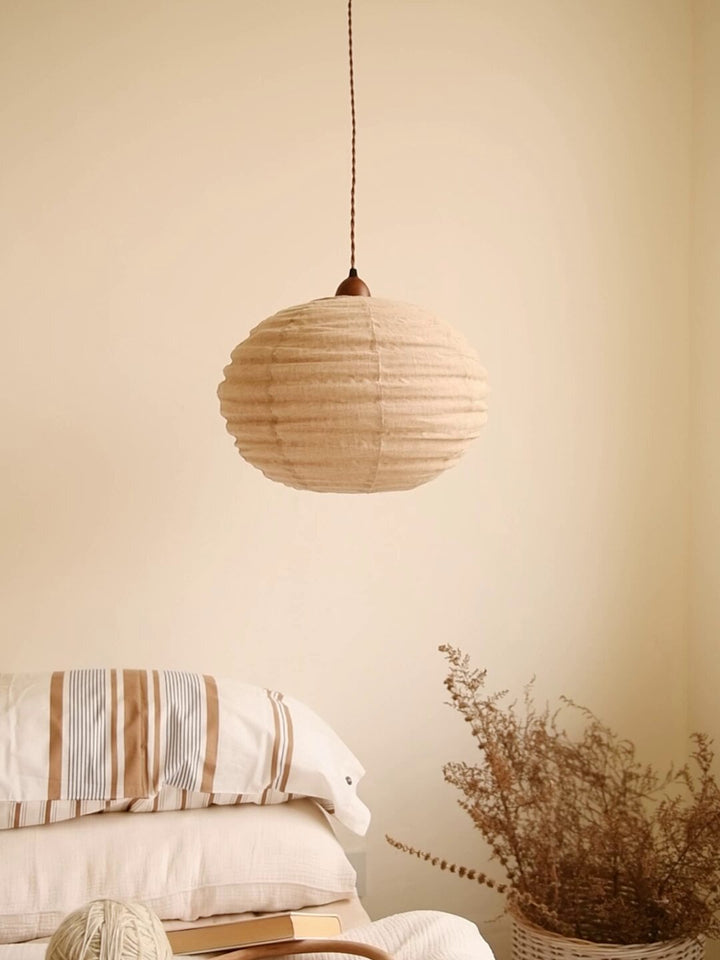 Cocoon Ribbed Sphere Pendant Light