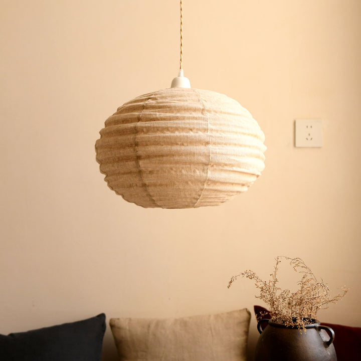 Cocoon Ribbed Sphere Pendant Light