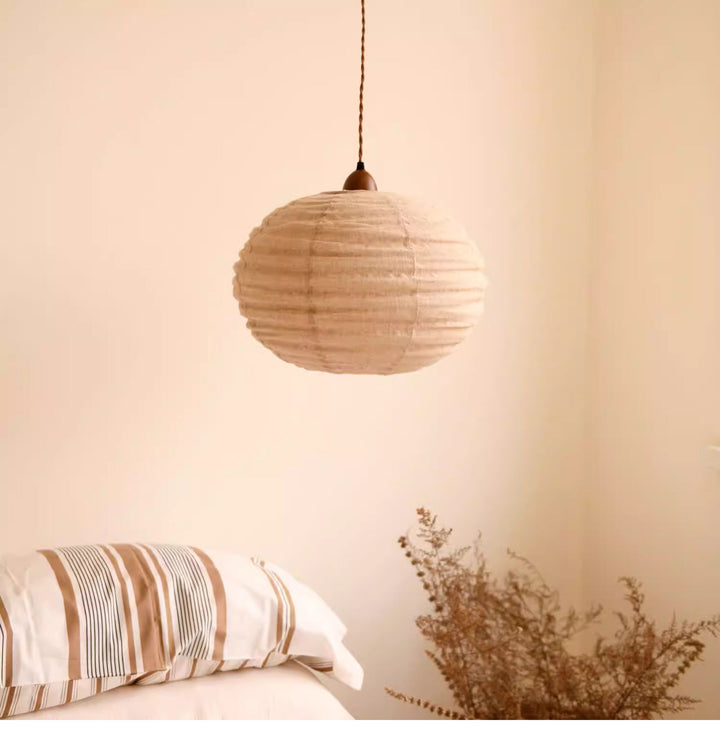 Cocoon Ribbed Sphere Pendant Light