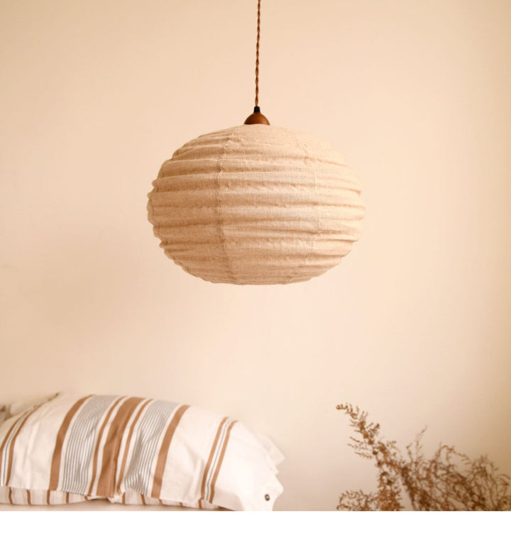 Cocoon Ribbed Sphere Pendant Light