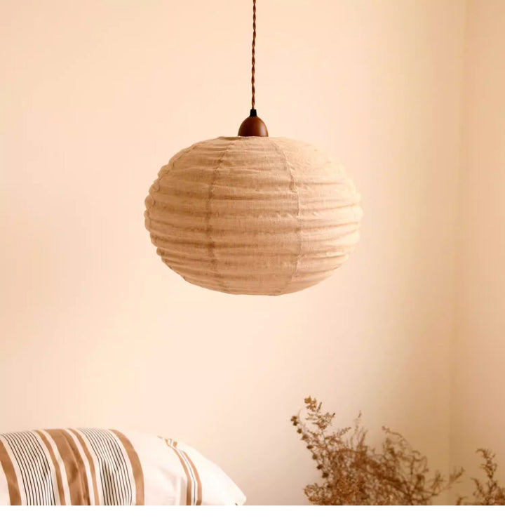 Cocoon Ribbed Sphere Pendant Light
