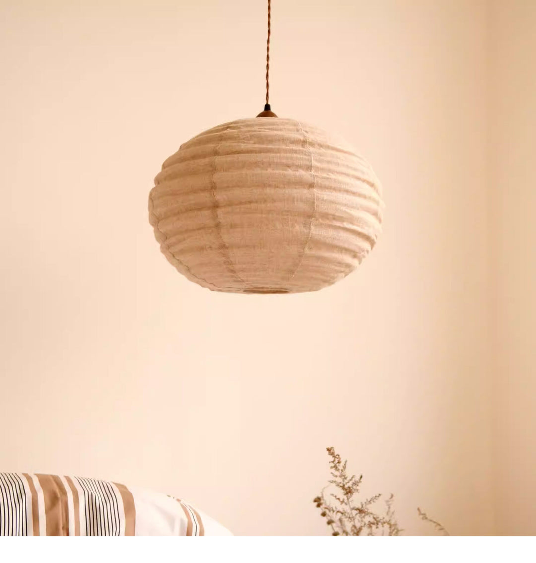 Cocoon Ribbed Sphere Pendant Light