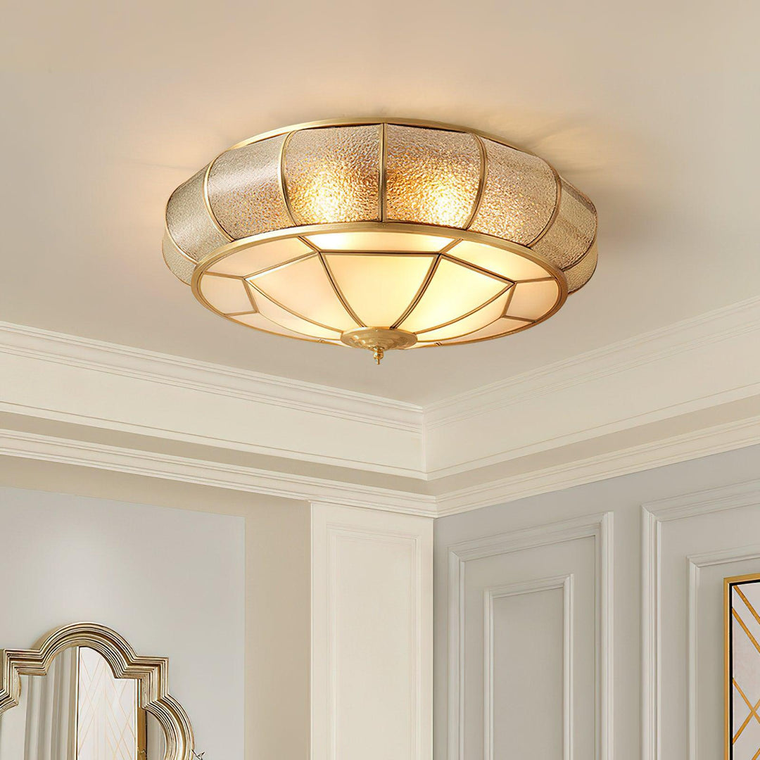 Colonial Glass Drum Ceiling Light - Vakkerlight