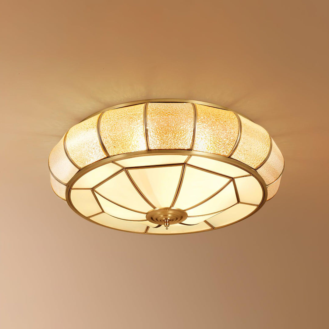 Colonial Glass Drum Ceiling Light - Vakkerlight