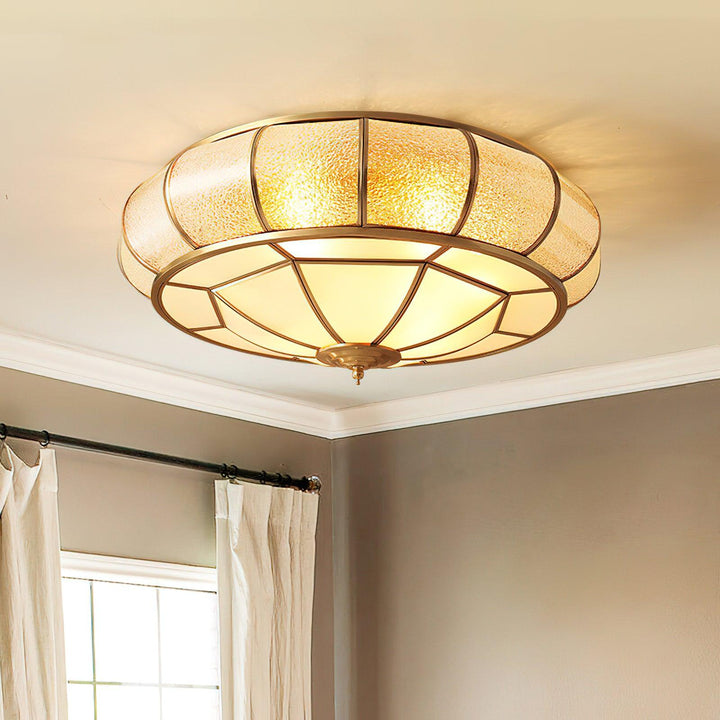 Colonial Glass Drum Ceiling Light - Vakkerlight