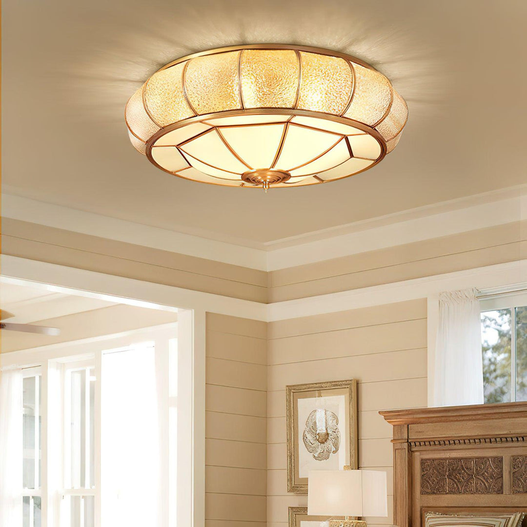 Colonial Glass Drum Ceiling Light - Vakkerlight