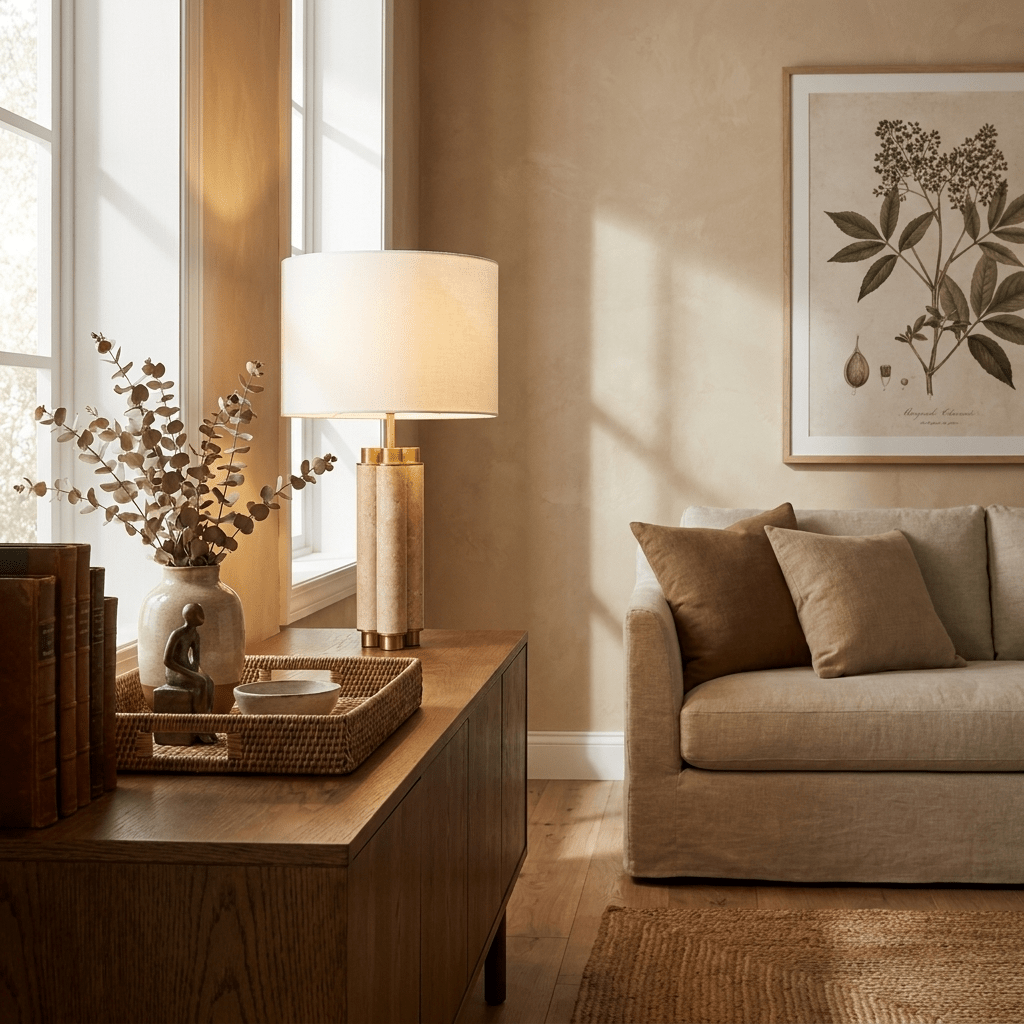 Colonnade Travertine Table Lamp - Vakkerlight