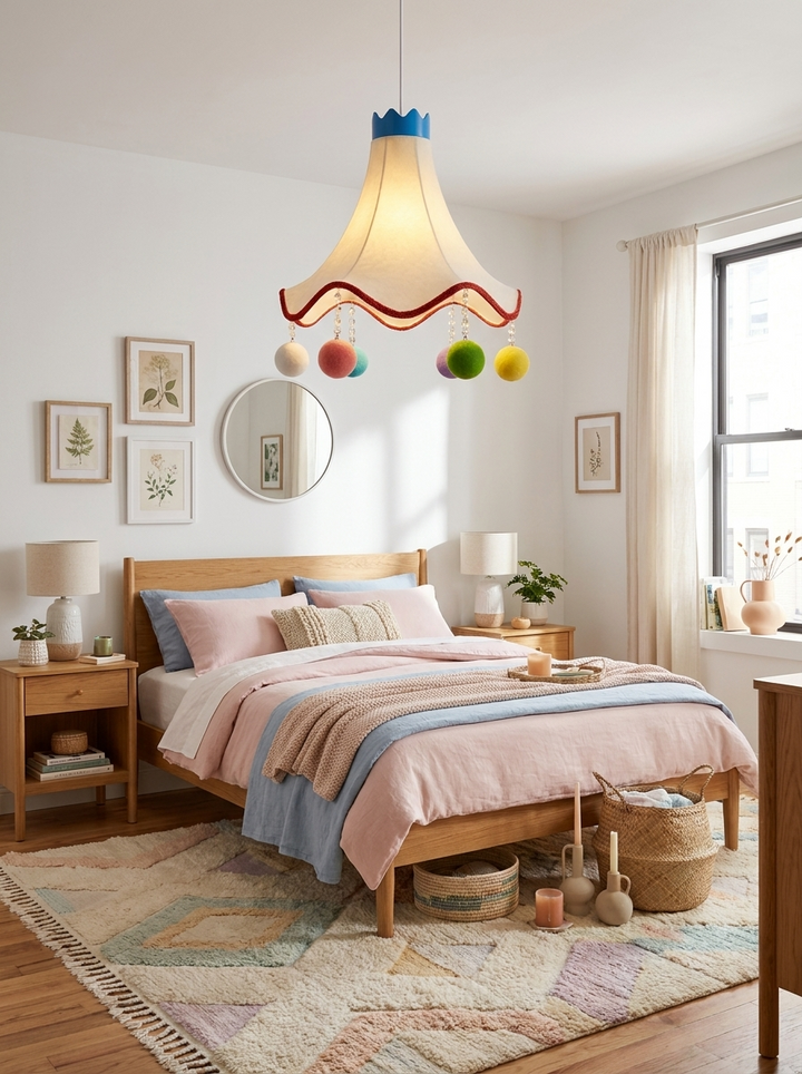 Colorful Kids Fabric Pendant Light