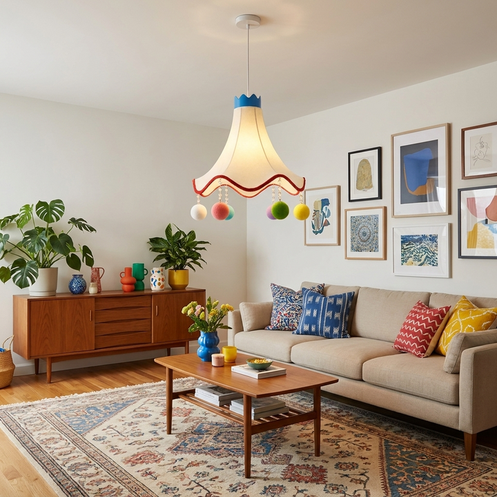 Colorful Kids Fabric Pendant Light