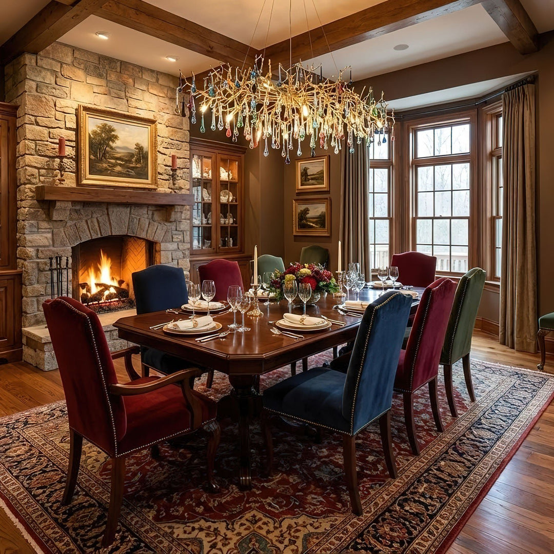 Colorful Raindrop Brass Branch Chandelier - Vakkerlight