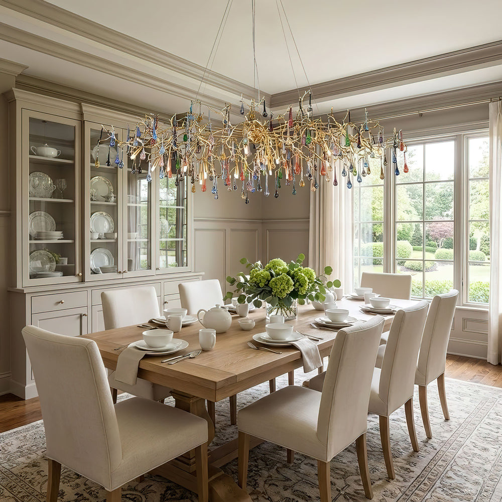 Colorful Raindrop Brass Branch Chandelier - Vakkerlight