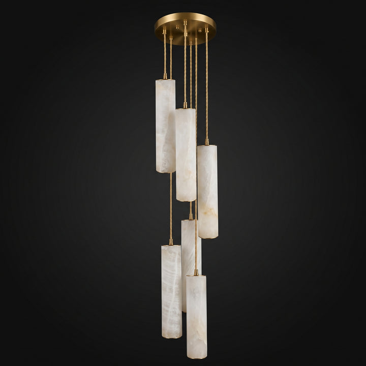 Column Alabaster Staircase Chandelier - Vakkerlight
