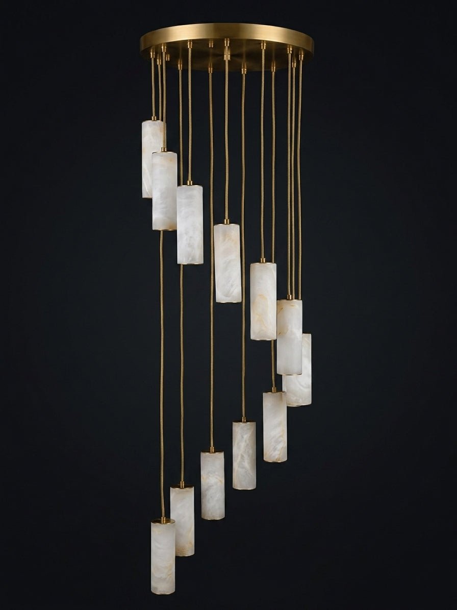 Column Alabaster Staircase Chandelier - Vakkerlight