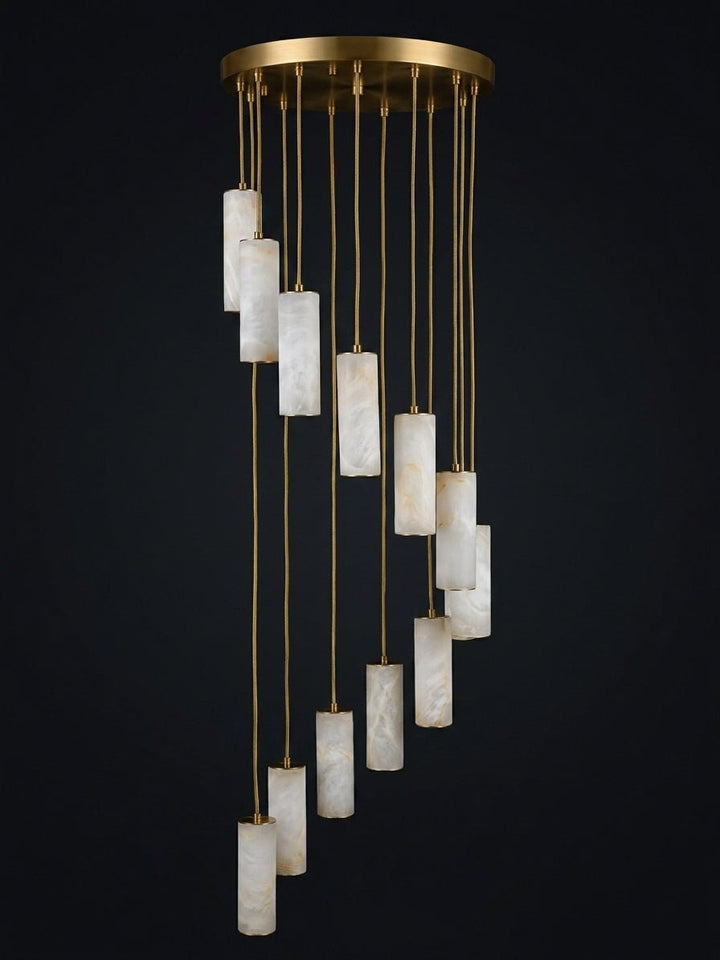 Column Alabaster Staircase Chandelier - Vakkerlight
