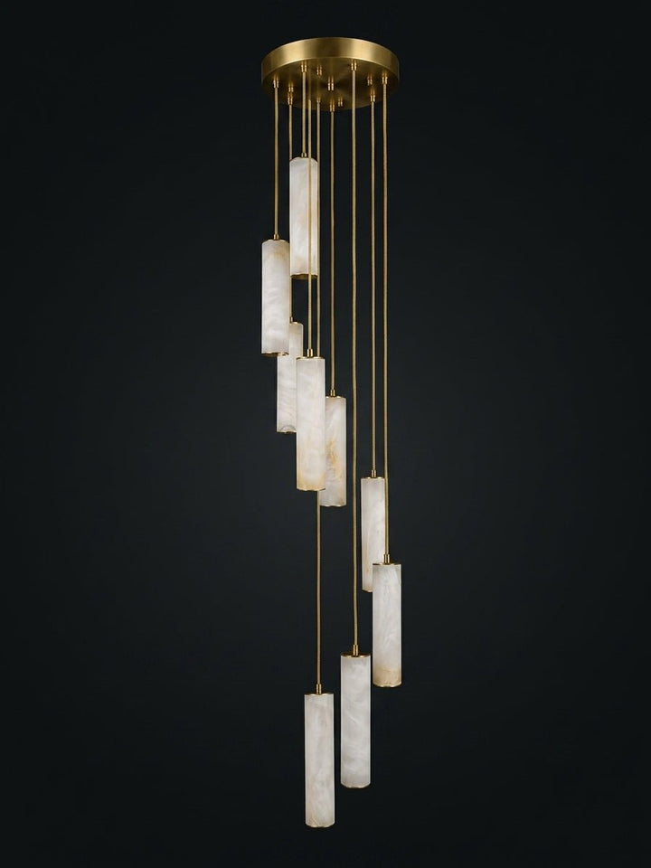 Column Alabaster Staircase Chandelier - Vakkerlight