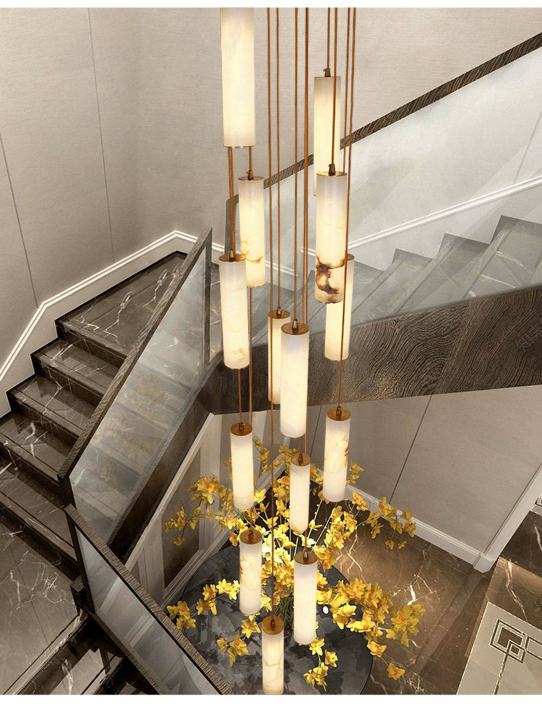 Column Alabaster Staircase Chandelier - Vakkerlight