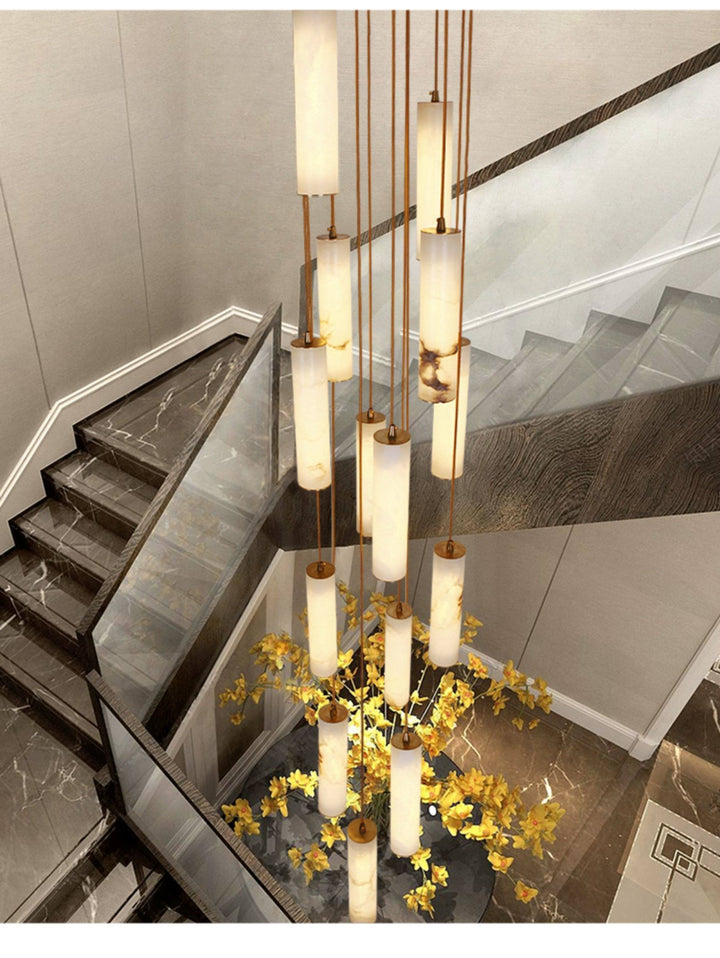 Column Alabaster Staircase Chandelier - Vakkerlight