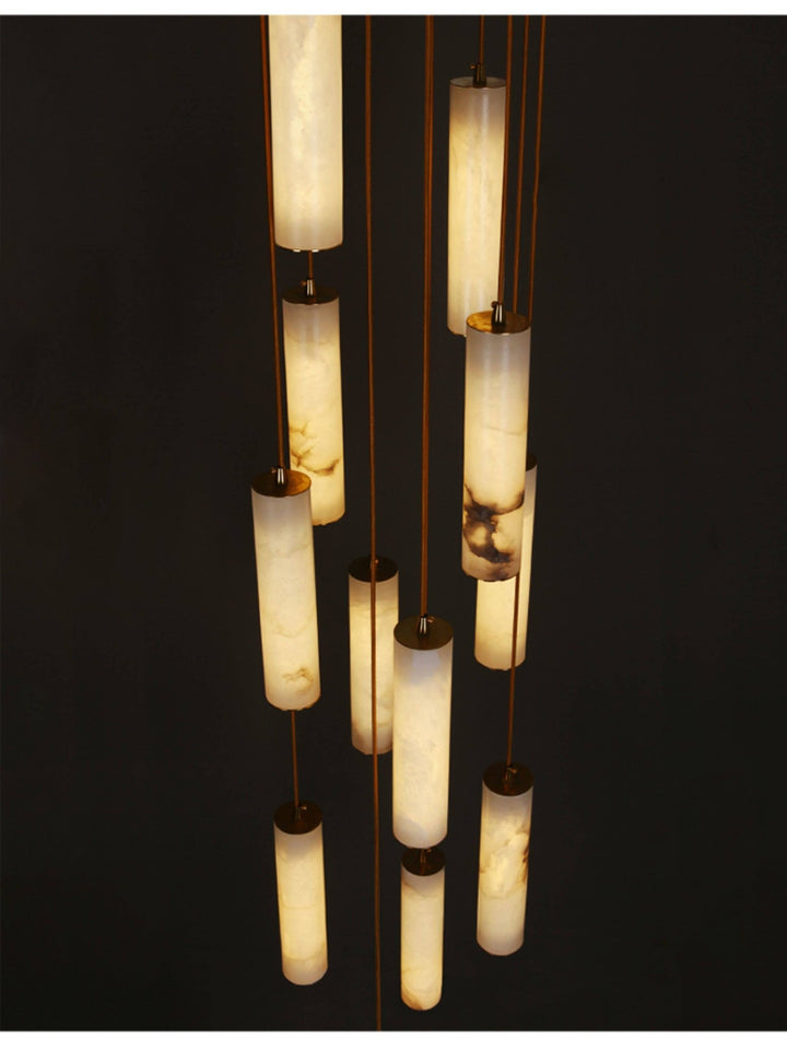 Column Alabaster Staircase Chandelier - Vakkerlight