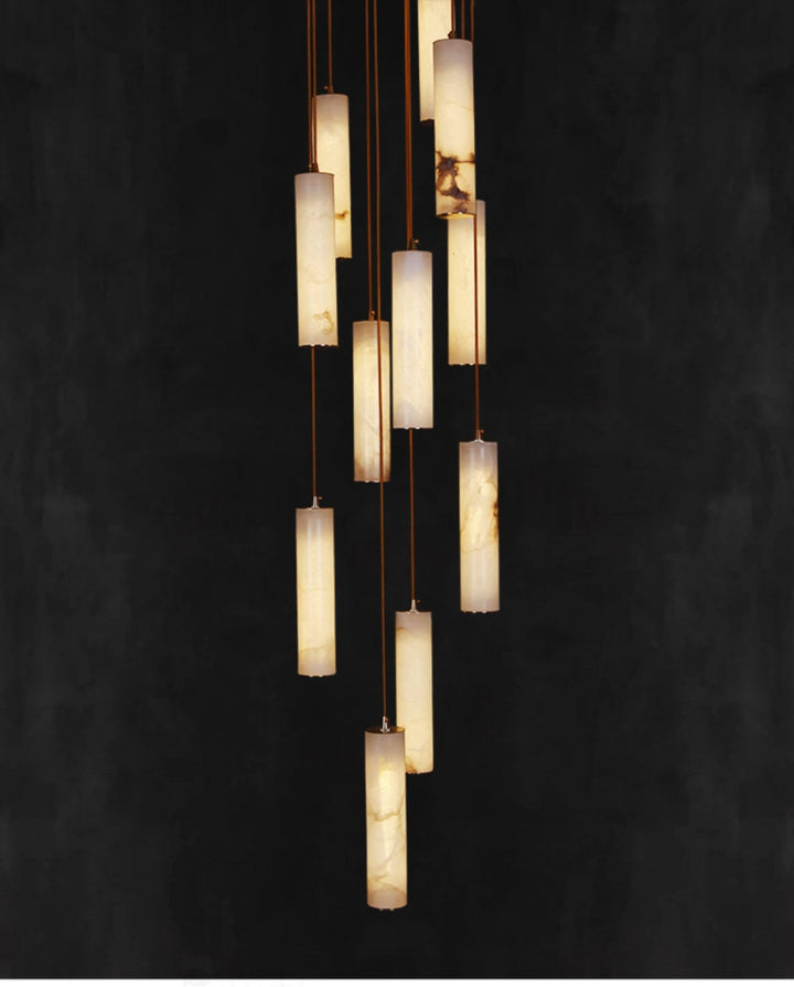 Column Alabaster Staircase Chandelier - Vakkerlight