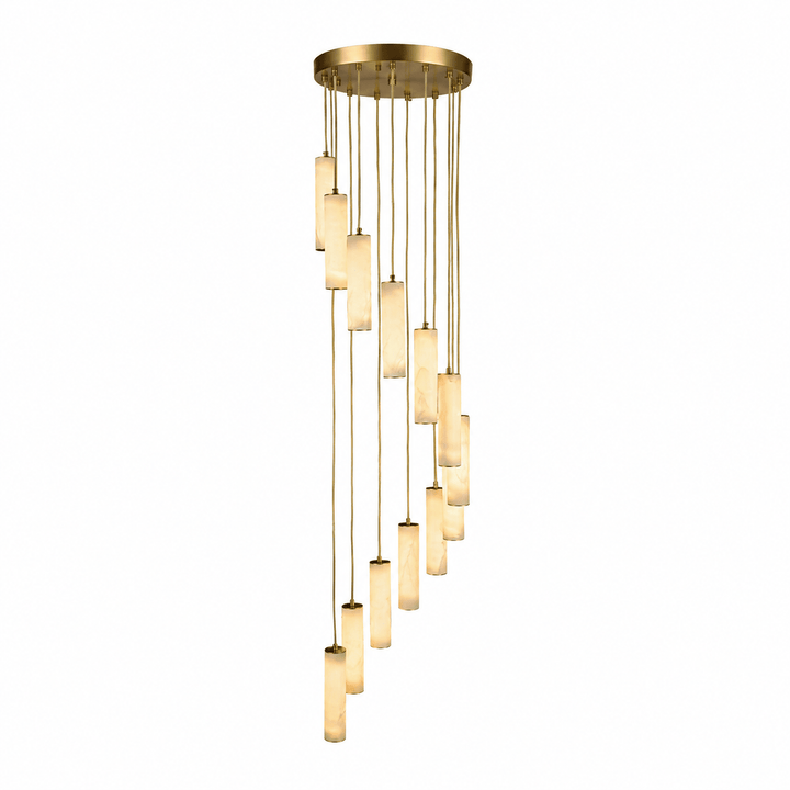 Column Alabaster Staircase Chandelier - Vakkerlight