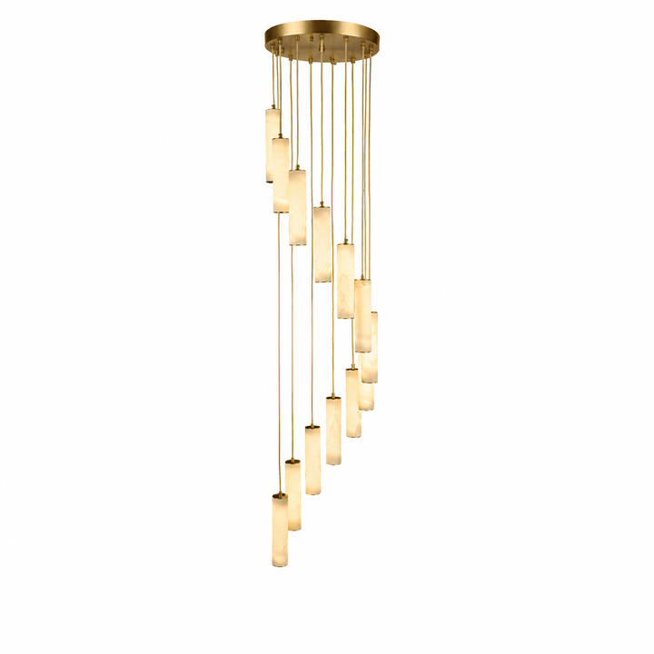 Column Alabaster Staircase Chandelier - Vakkerlight