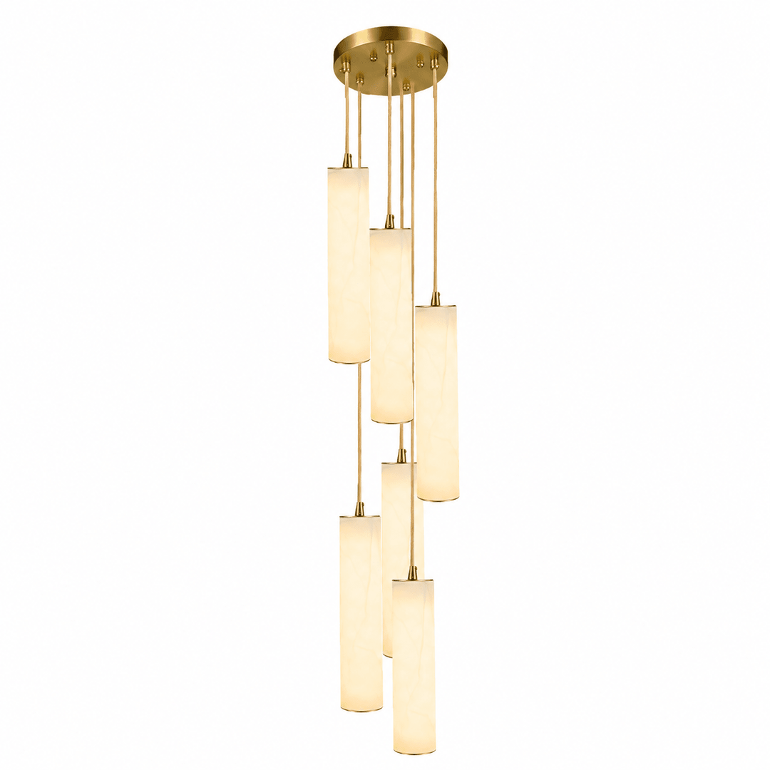 Column Alabaster Staircase Chandelier - Vakkerlight