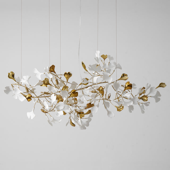 Gold White Leaves Combination Gingko Chandeliers - Vakkerlight