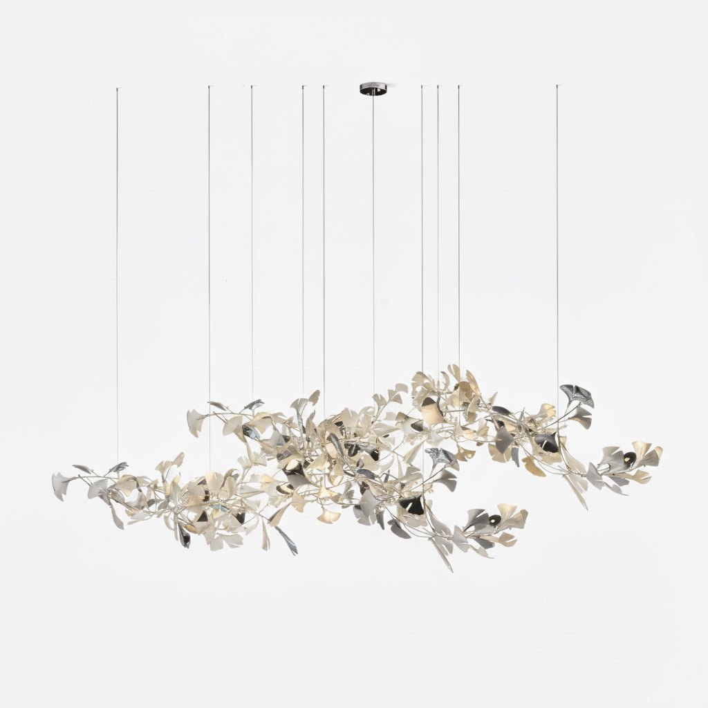 Gold White Leaves Combination Gingko Chandeliers - Vakkerlight