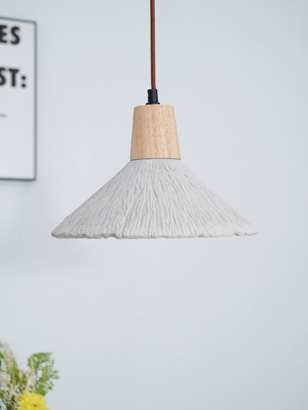 Betonnen geplooide hanglamp