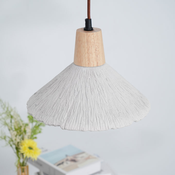 Betonnen geplooide hanglamp