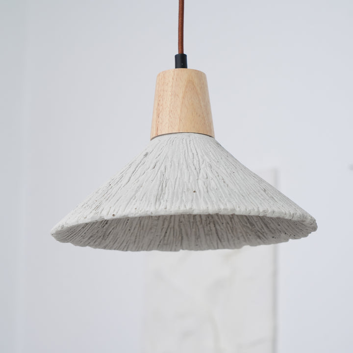 Betonnen geplooide hanglamp