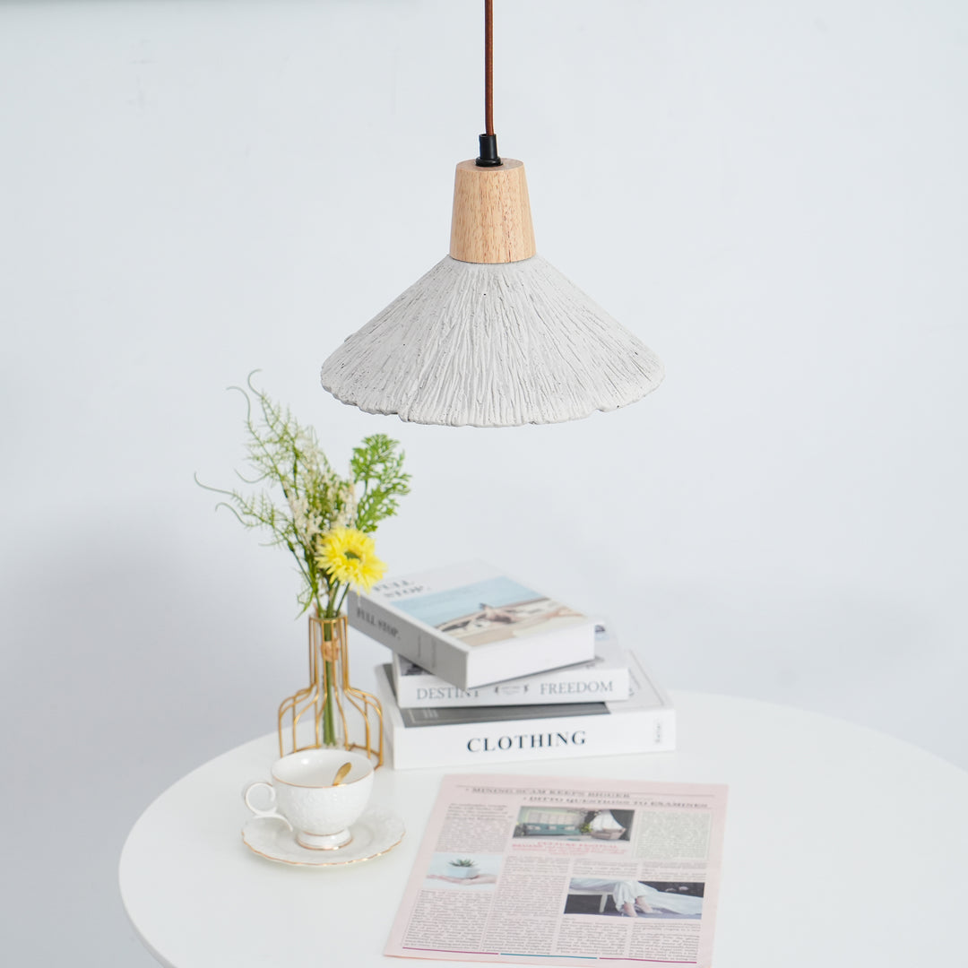 Concrete Pleated Pendant Lamp