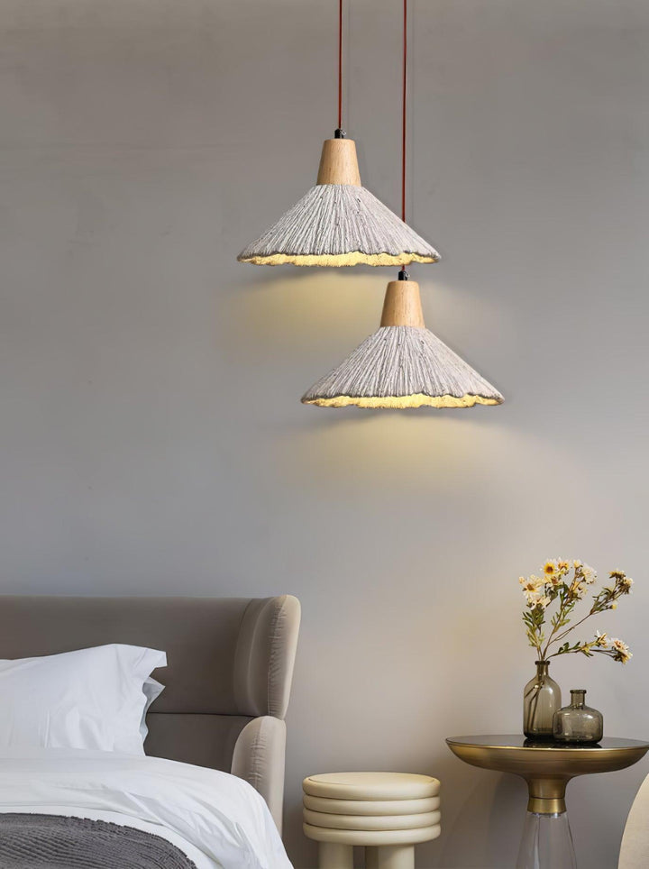 Concrete Pleated Pendant Lamp - Vakkerlight