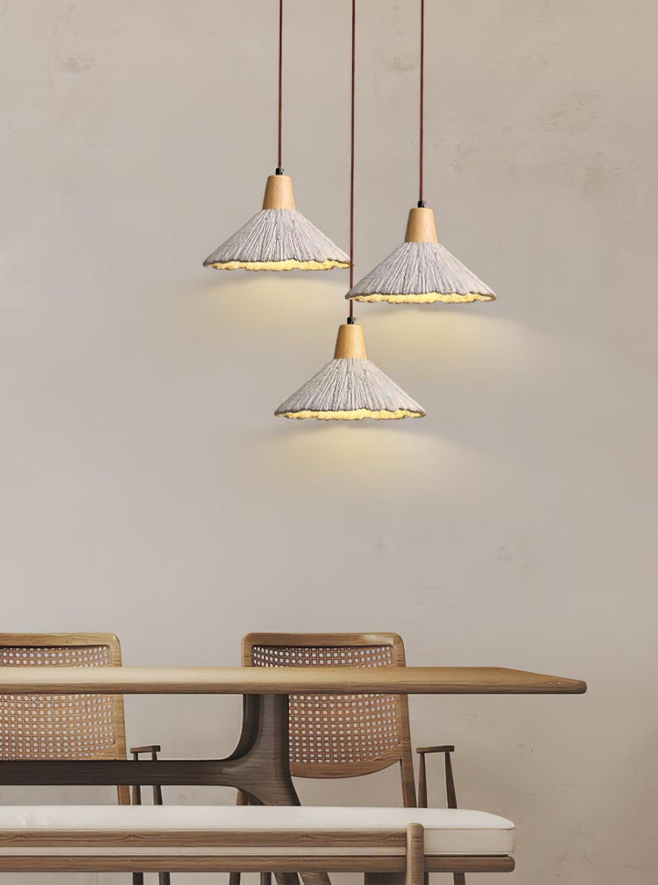 Concrete Pleated Pendant Lamp - Vakkerlight