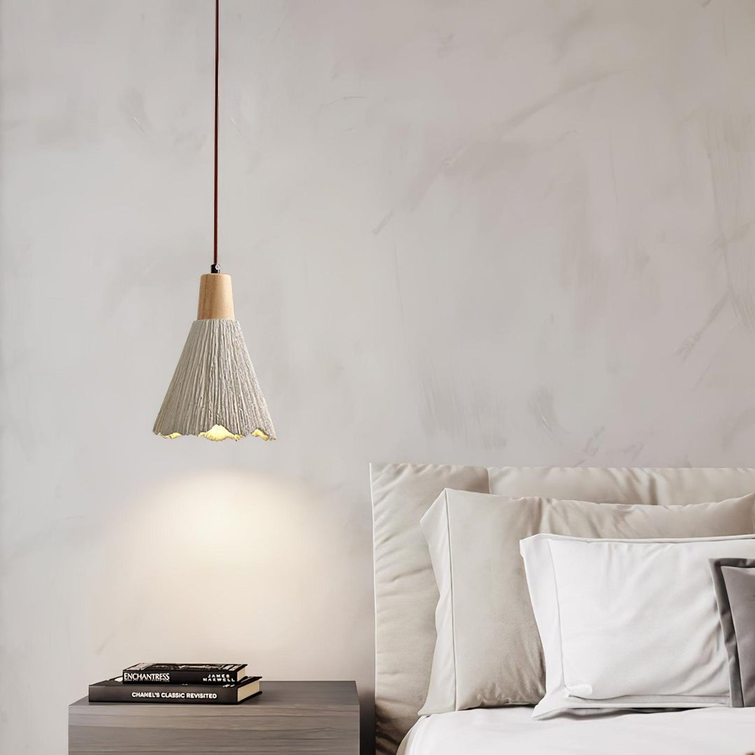 Concrete Pleated Pendant Lamp - Vakkerlight