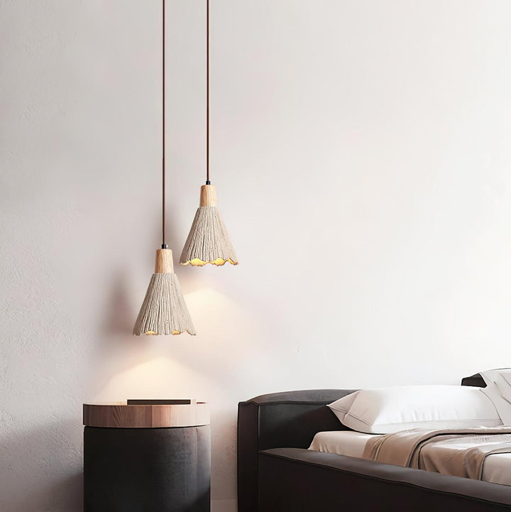 Concrete Pleated Pendant Lamp - Vakkerlight