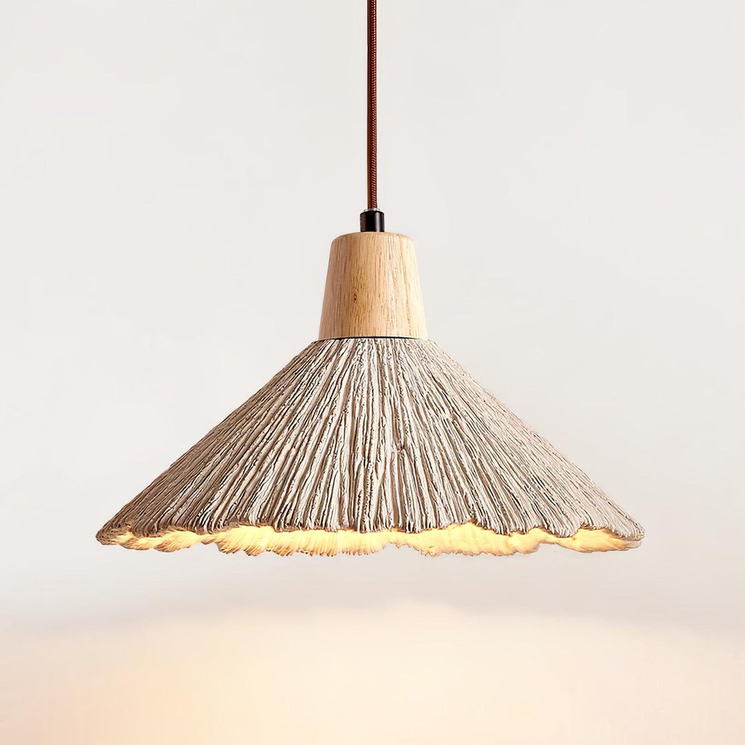 Concrete Pleated Pendant Lamp - Vakkerlight