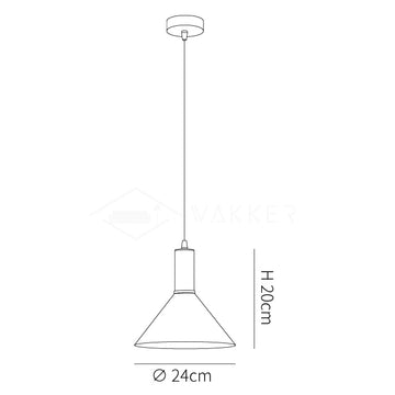 مصباح قلادة مخروطي — Dimension drawings 1