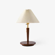 Lampe de table en tissu plissé conique