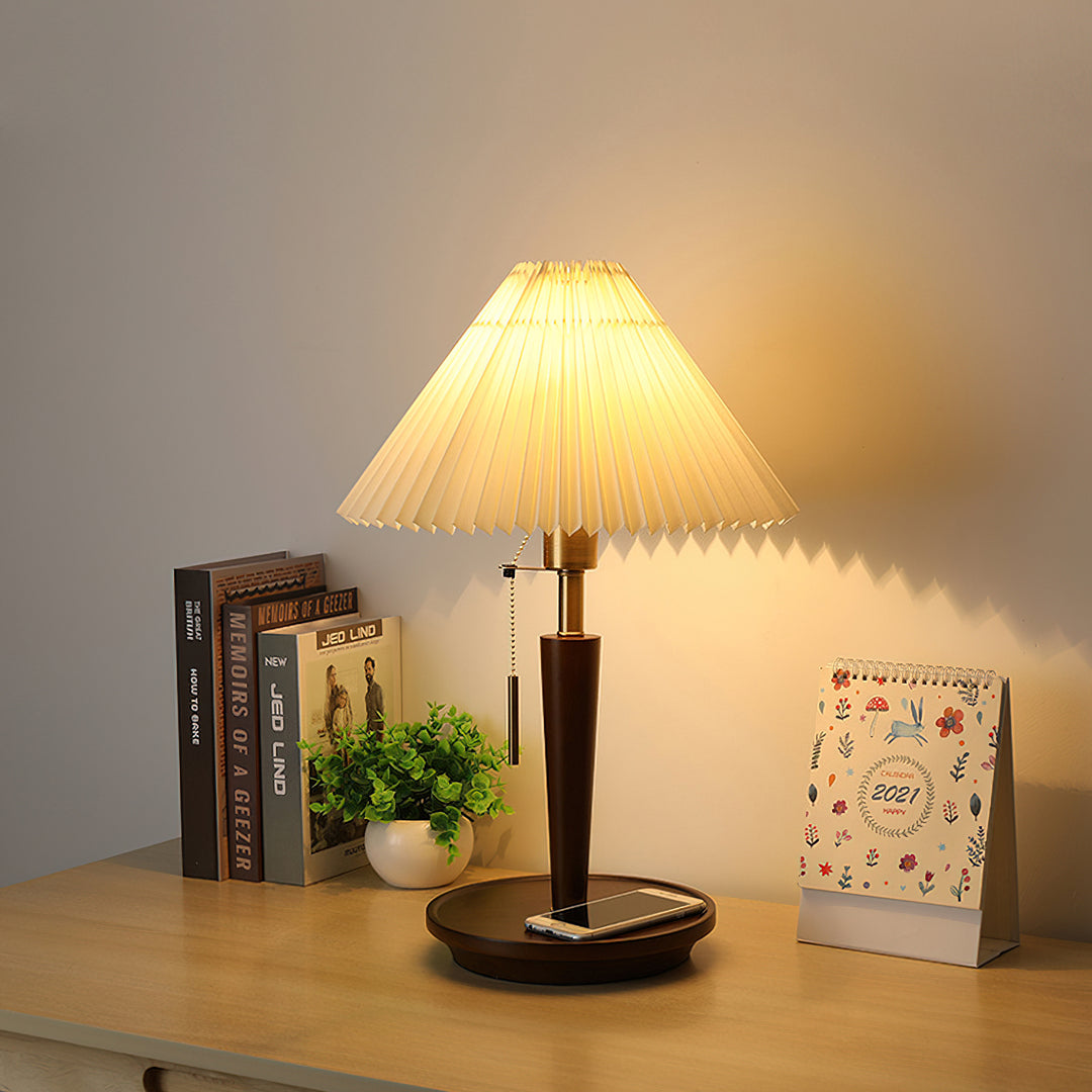 Cone Pleated Fabric Table Lamp - Vakkerlight