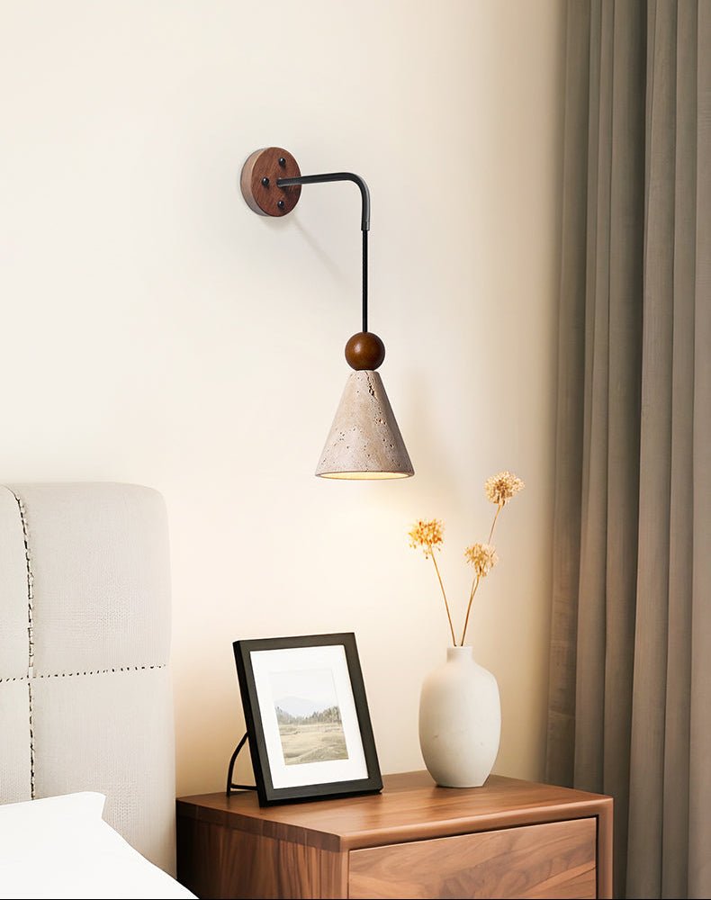 Cone Wood Bead Wall Sconce - Vakkerlight