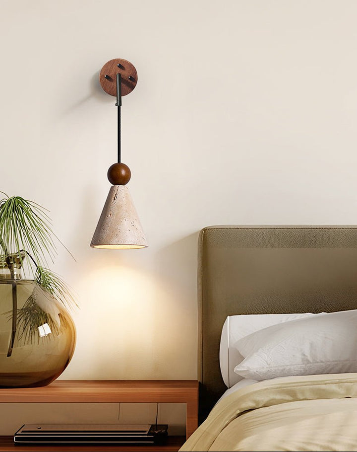 Cone Wood Bead Wall Sconce - Vakkerlight