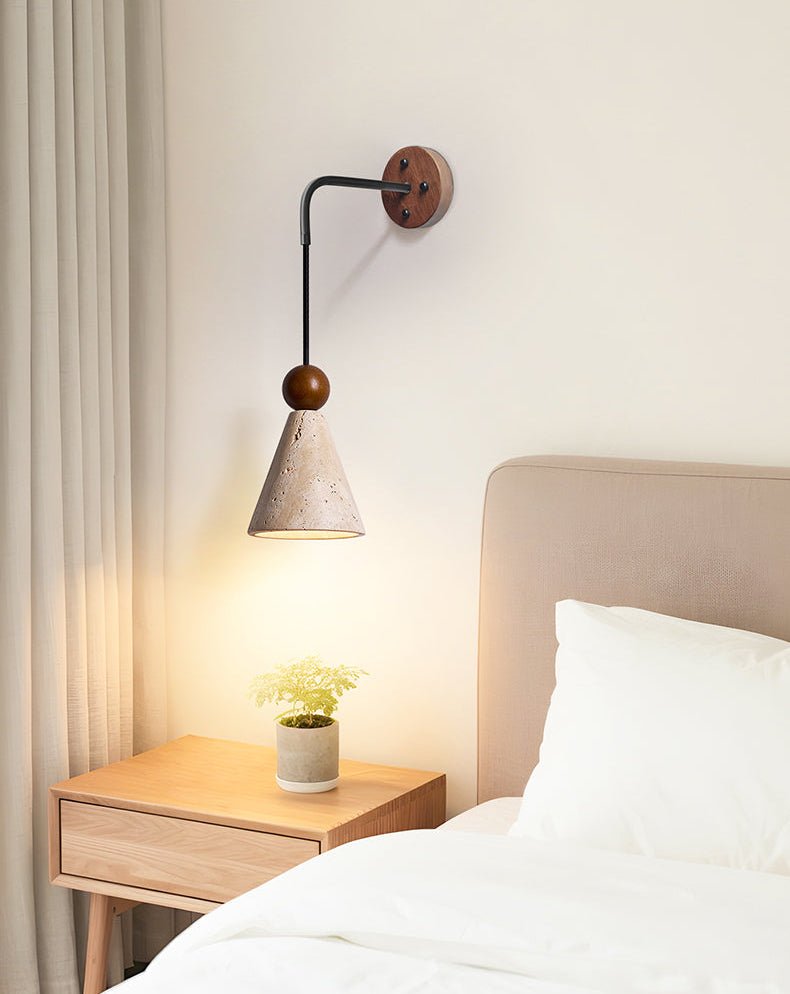 Cone Wood Bead Wall Sconce - Vakkerlight