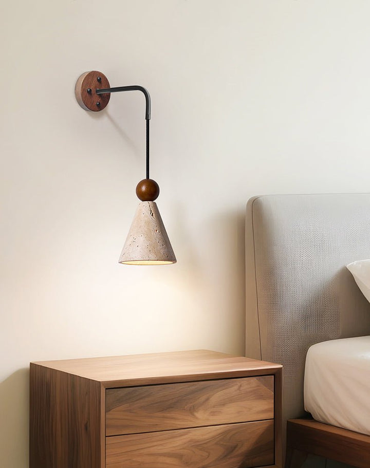 Cone Wood Bead Wall Sconce - Vakkerlight