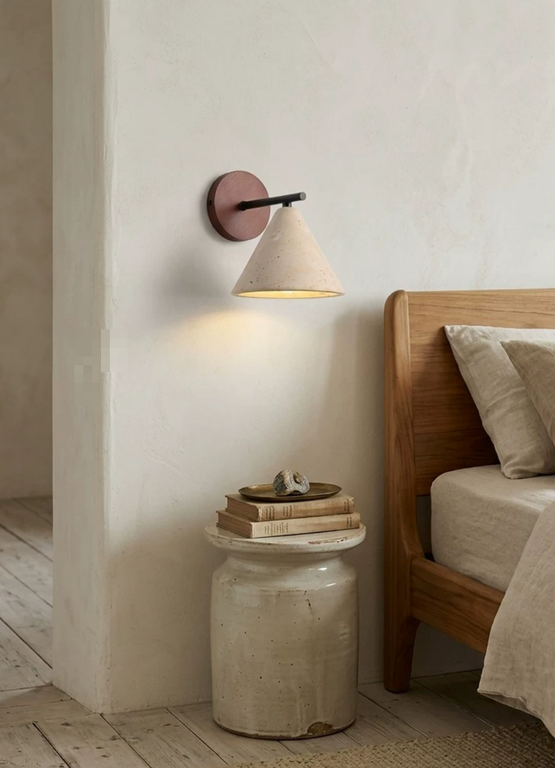 Conical Travertine Wall Light
