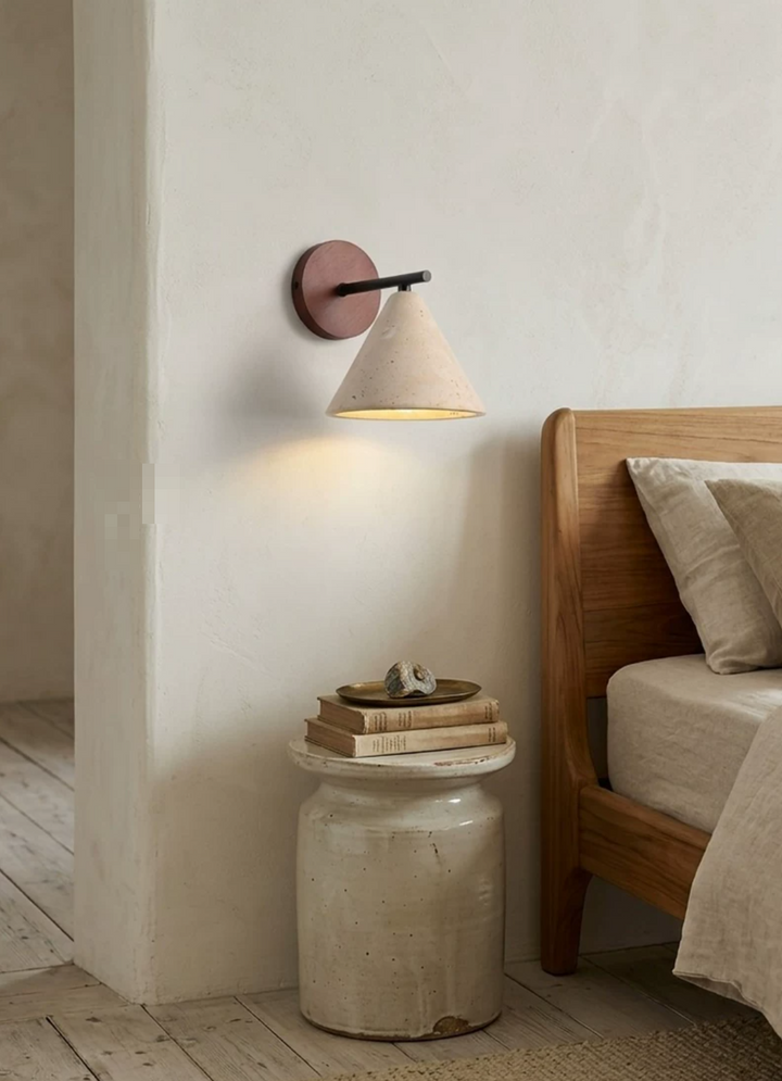 Conical Travertine Wall Light