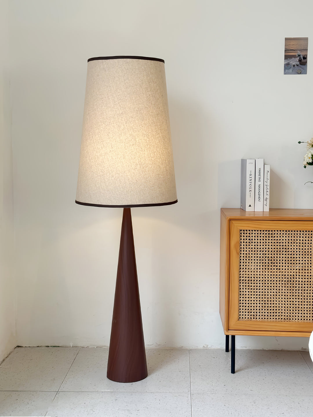 Faux Wood Conical Floor Lamp - Vakkerlight