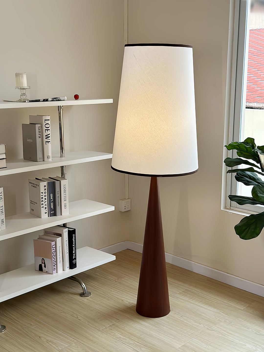 Faux Wood Conical Floor Lamp - Vakkerlight