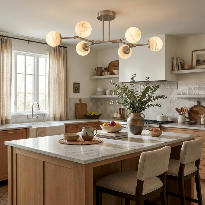 Coral Alabaster Chandelier