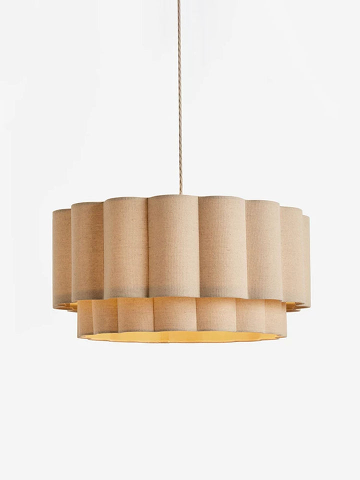 Corolla Fluted Linen Pendant Lamp